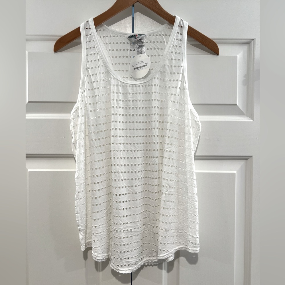 White Eyelet Tank Top